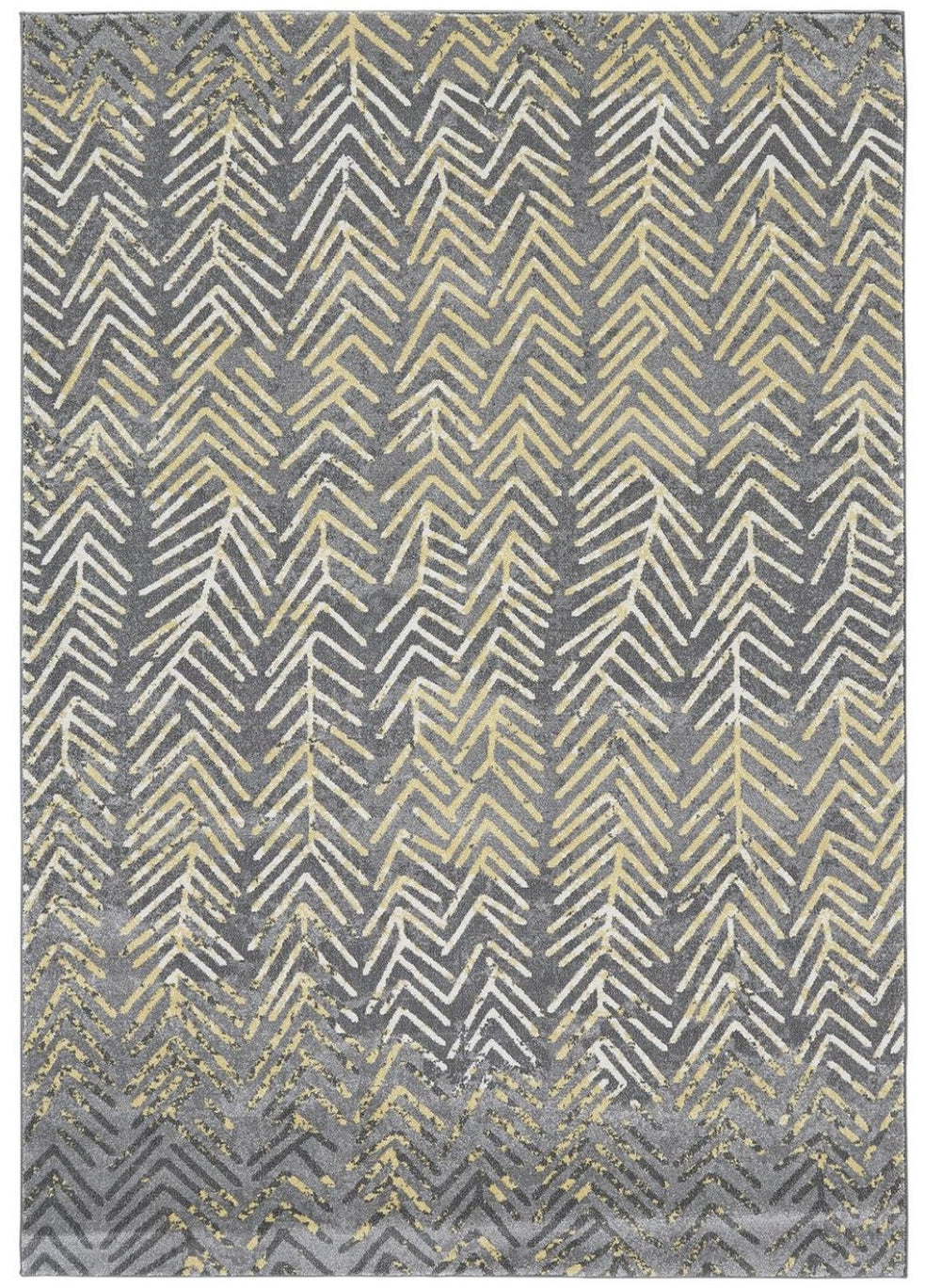 HomeRoots 10' Gray and Yellow Abstract Area Rug – Contemporary Design for Modern Living Spaces, Stain Resistant 10' X 13' 511169