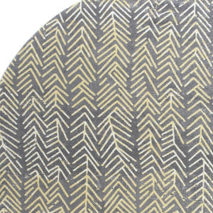 HomeRoots 10' Gray and Yellow Abstract Area Rug – Contemporary Design for Modern Living Spaces, Stain Resistant 8' Round 511171