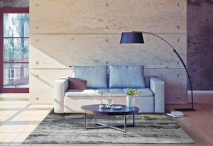 Homeroots 7' X 10' Gray And Black Abstract Non Skid Area Rug Gray,Black Polypropylene 511174