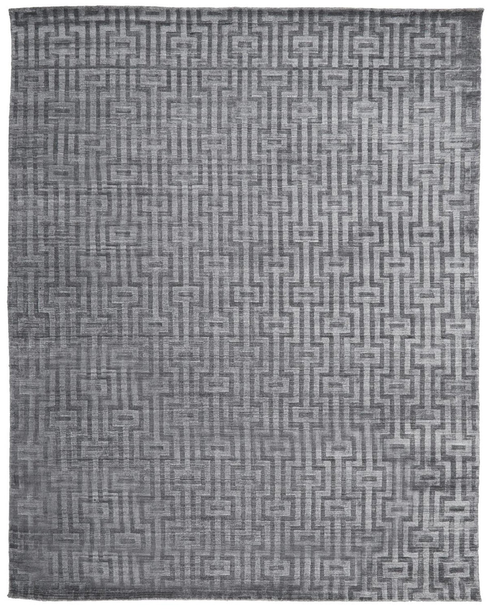HomeRoots 5' Hand-Woven Geometric Area Rug - Stylish Contemporary Design with Metallic Tones for Modern Spaces Gray/Silver 5' x 8' 511182