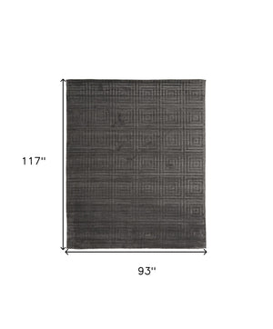 Homeroots 8' X 10' Gray Geometric Hand Woven Area Rug Gray Viscose 511185