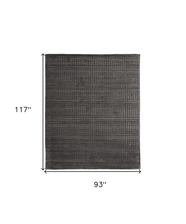 Homeroots 8' X 10' Gray Geometric Hand Woven Area Rug Gray Viscose 511185