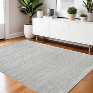 HomeRoots 5' Gray Geometric Hand-Woven Area Rug – Artisanal Design for Modern Home Comfort and Style 4' X 6' 511187