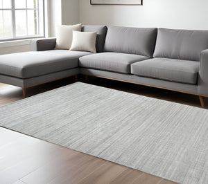 HomeRoots 5' Gray Geometric Hand-Woven Area Rug – Artisanal Design for Modern Home Comfort and Style 6' X 9' 511188