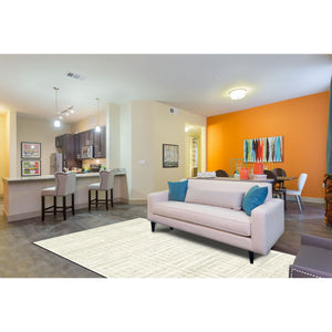 Homeroots 6' X 9' Ivory Geometric Hand Woven Area Rug Ivory Viscose 511188