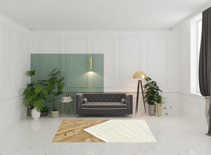 Homeroots 6' X 9' Ivory Geometric Hand Woven Area Rug Ivory Viscose 511188