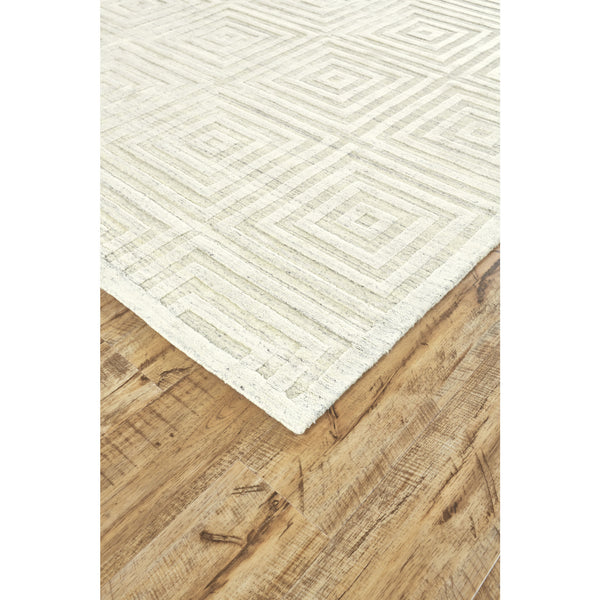 Homeroots 2' X 3' Ivory Geometric Hand Woven Area Rug Ivory Viscose 511190