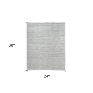 Homeroots 2' X 3' Ivory Geometric Hand Woven Area Rug Ivory Viscose 511190