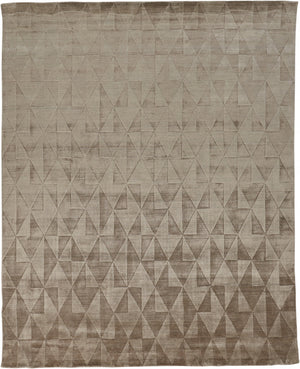 Homeroots 5' X 8' Taupe Geometric Hand Woven Area Rug Taupe Viscose 511192