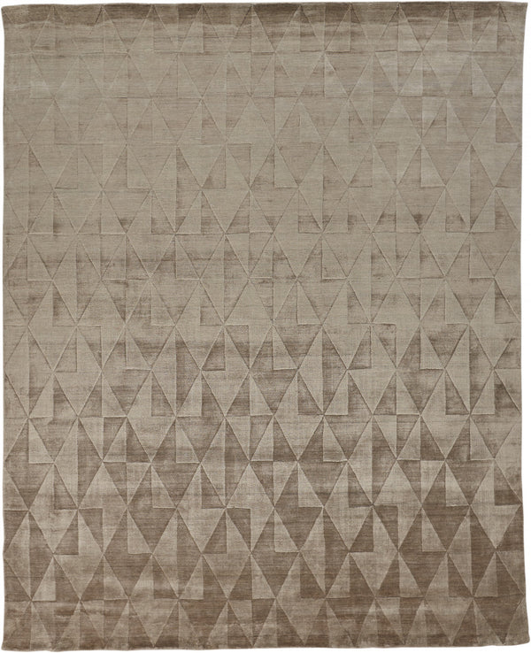 Homeroots 5' X 8' Taupe Geometric Hand Woven Area Rug Taupe Viscose 511192