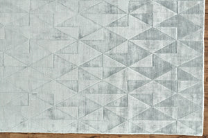 Homeroots 8' X 10' Gray Ivory And Silver Geometric Hand Woven Area Rug Gray,Ivory,Silver Viscose 511196