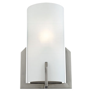 Thomas Lighting Zenith Frosted Glass Wall Sconce Dimmable Indoor Fixture for Hallway or Bedroom Nickel 8 W x 4 D x 12 H 5111WS/20
