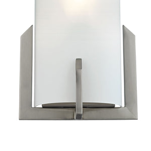 Thomas Lighting Zenith Frosted Glass Wall Sconce Dimmable Indoor Fixture for Hallway or Bedroom Nickel 8 W x 4 D x 12 H 5111WS/20
