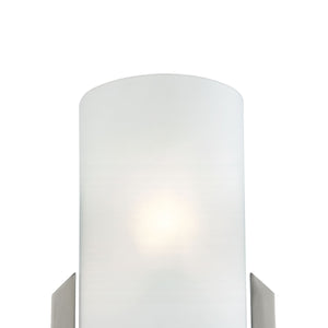 Thomas Lighting Zenith Frosted Glass Wall Sconce Dimmable Indoor Fixture for Hallway or Bedroom Nickel 8 W x 4 D x 12 H 5111WS/20