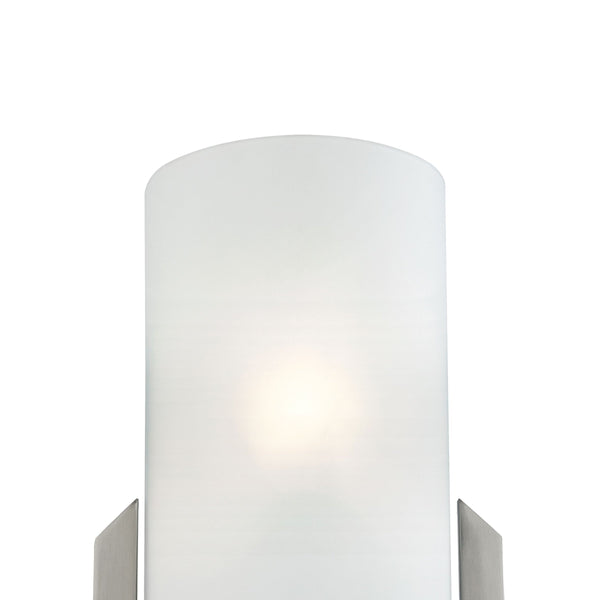 Thomas Lighting Zenith Frosted Glass Wall Sconce Dimmable Indoor Fixture for Hallway or Bedroom Nickel 8 W x 4 D x 12 H 5111WS/20