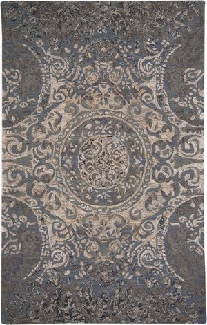 HomeRoots 10' Handmade Abstract Wool Area Rug in Gray-Blue & Taupe - Stain Resistant, Plush & Durable Design 10' X 13' 511203