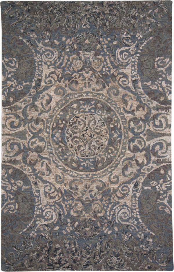 HomeRoots 10' Handmade Abstract Wool Area Rug in Gray-Blue & Taupe - Stain Resistant, Plush & Durable Design 10' X 13' 511203