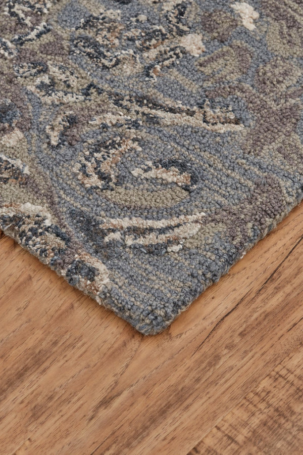 HomeRoots 10' Handmade Abstract Wool Area Rug in Gray-Blue & Taupe - Stain Resistant, Plush & Durable Design 10' X 13' 511203