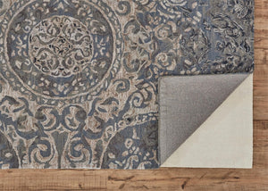 HomeRoots 10' Handmade Abstract Wool Area Rug in Gray-Blue & Taupe - Stain Resistant, Plush & Durable Design 10' X 13' 511203