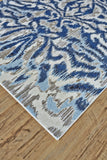 Homeroots 5' X 8' Blue Taupe And Ivory Ikat Distressed Area Rug  Polypropylene 511220