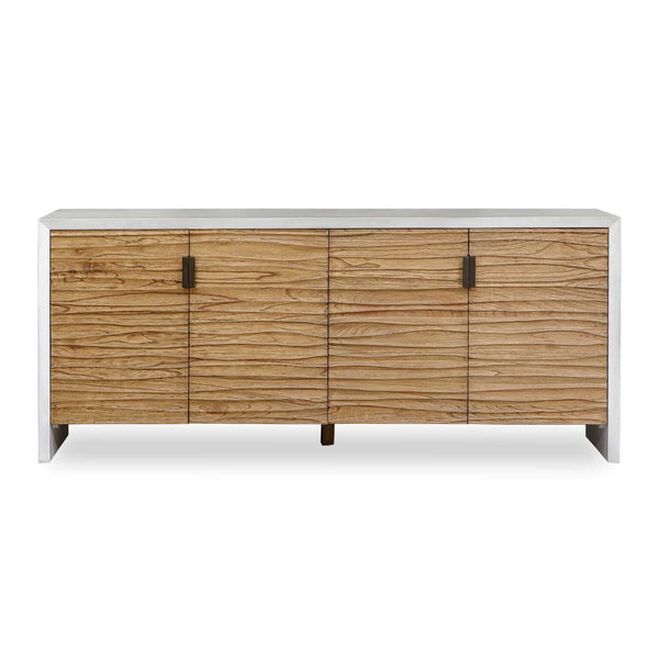 Uttermost Uttermost Brinson Mindi Wood Carved Four Door Storage Cabinet Coastal White Finish 51122