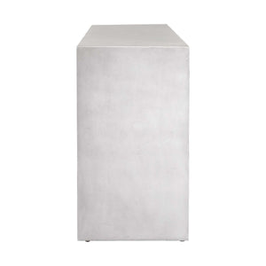 Uttermost Brinson Mindi Wood Carved Four Door Storage Cabinet Coastal White Finish