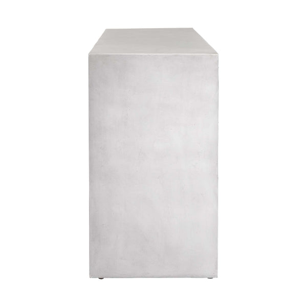 Uttermost Brinson Mindi Wood Carved Four Door Storage Cabinet Coastal White Finish