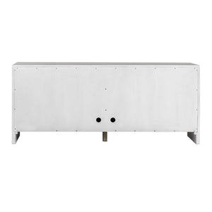 Uttermost Brinson Mindi Wood Carved Four Door Storage Cabinet Coastal White Finish