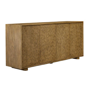 Uttermost Stevenson Solid Mindi Wood Storage Credenza with Hand Carved Door Panels