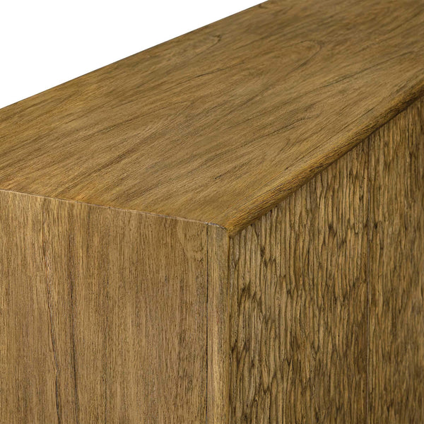 Uttermost Stevenson Solid Mindi Wood Storage Credenza with Hand Carved Door Panels