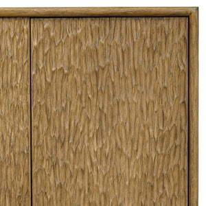 Uttermost Stevenson Solid Mindi Wood Storage Credenza with Hand Carved Door Panels