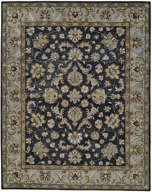 HomeRoots 8' Gray and Ivory Floral Hand-Tufted Wool Area Rug – Elegant, Durable, Stain-Resistant Design for Homes 8' X 11' 511266