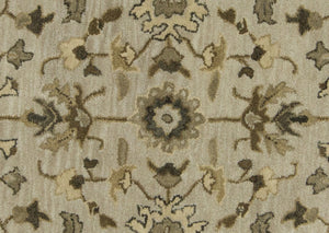 HomeRoots 4' Gray and Ivory Wool Floral Hand-Tufted Area Rug - Timeless Comfort and Durability for Any Room 4' X 6' 511272