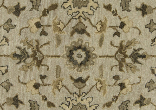 HomeRoots 4' Gray and Ivory Wool Floral Hand-Tufted Area Rug - Timeless Comfort and Durability for Any Room 8' X 11' 511274