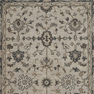 HomeRoots 4' Gray and Ivory Wool Floral Hand-Tufted Area Rug - Timeless Comfort and Durability for Any Room 10' X 13' 511275