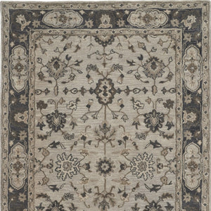 HomeRoots 4' Gray and Ivory Wool Floral Hand-Tufted Area Rug - Timeless Comfort and Durability for Any Room 10' X 13' 511275