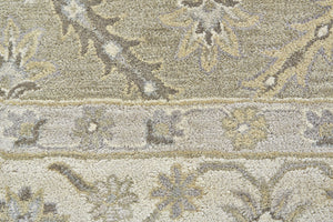 Homeroots 5' X 8' Green Brown And Taupe Wool Paisley Tufted Handmade Stain Resistant Area Rug  Wool 511281