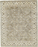 Homeroots 8' X 11' Green Brown And Taupe Wool Paisley Tufted Handmade Stain Resistant Area Rug  Wool 511282