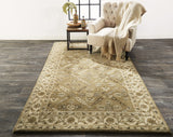 Homeroots 8' X 11' Green Brown And Taupe Wool Paisley Tufted Handmade Stain Resistant Area Rug  Wool 511282