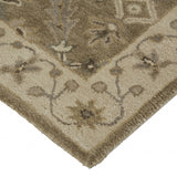 Homeroots 8' X 11' Green Brown And Taupe Wool Paisley Tufted Handmade Stain Resistant Area Rug  Wool 511282