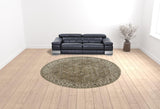 Homeroots 10' Green Brown And Taupe Round Wool Paisley Tufted Handmade Stain Resistant Area Rug  Wool 511286