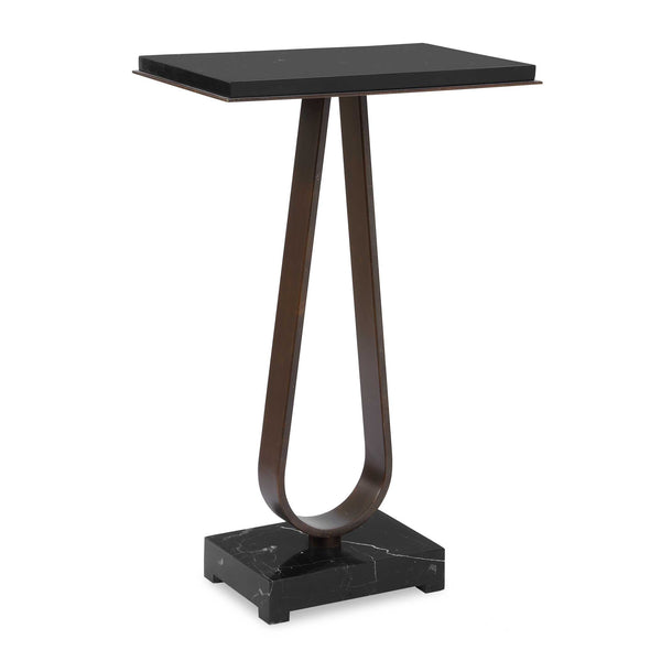 Uttermost Uttermost Galloway Black Marble and Bronze Iron Sculptural Side Table for Modern Rooms 51128
