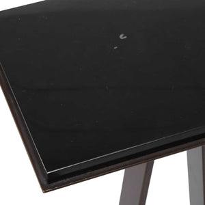 Uttermost Galloway Black Marble and Bronze Iron Sculptural Side Table for Modern Rooms