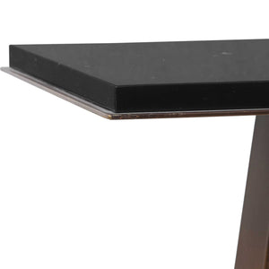 Uttermost Galloway Black Marble and Bronze Iron Sculptural Side Table for Modern Rooms