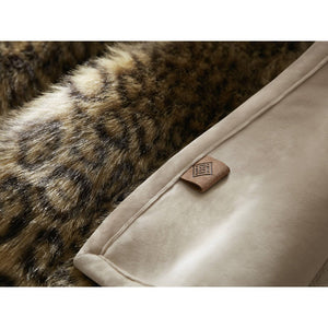 English Elm 1-piece Oversized Faux Fur Throw Bobcat Print Plush Velvet Backed Cozy Sofa Blanket Leopard B035P408335