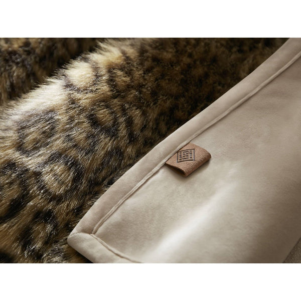 English Elm 1-piece Oversized Faux Fur Throw Bobcat Print Plush Velvet Backed Cozy Sofa Blanket Leopard B035P408335