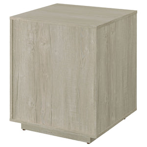 English Elm Loomis White Washed Grey 3-Drawer File Cabinet — Rustic Modern Accent with Tufted Tuxedo Arm, Plush Comfort B062P344974