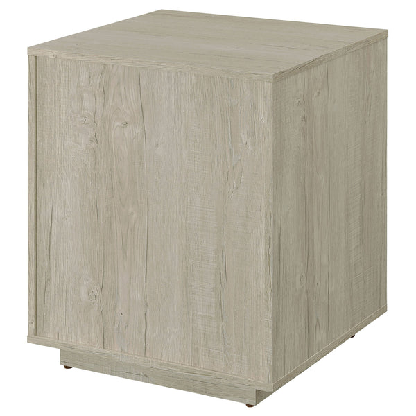 English Elm Loomis White Washed Grey 3-Drawer File Cabinet — Rustic Modern Accent with Tufted Tuxedo Arm, Plush Comfort B062P344974