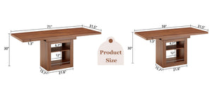 English Elm An Extendable Mdf Dining Table with Open Shelf Storage Seats up to Eight Walnut W1151S04667