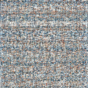 HomeRoots 5' Handmade Tufted Area Rug - Cozy Blue Ivory and Orange Plaid Design for Timeless Style and Comfort 5' X 8' 511302
